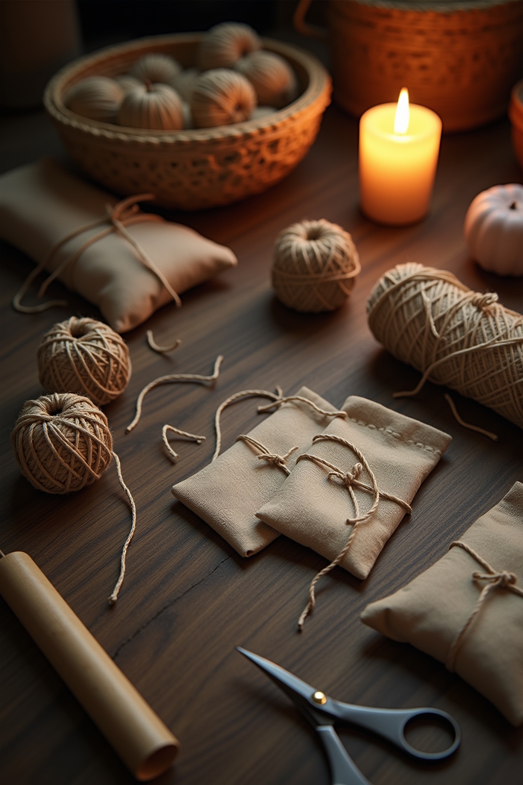 8 Adventskalender an einem Ast aufgehängt