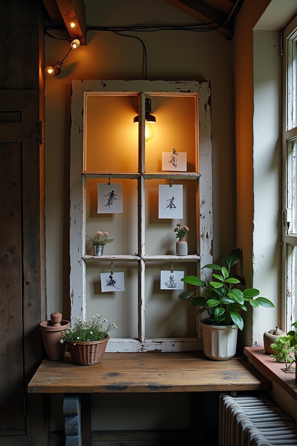 8 Alte Fensterrahmen als Fotorahmen Ideen