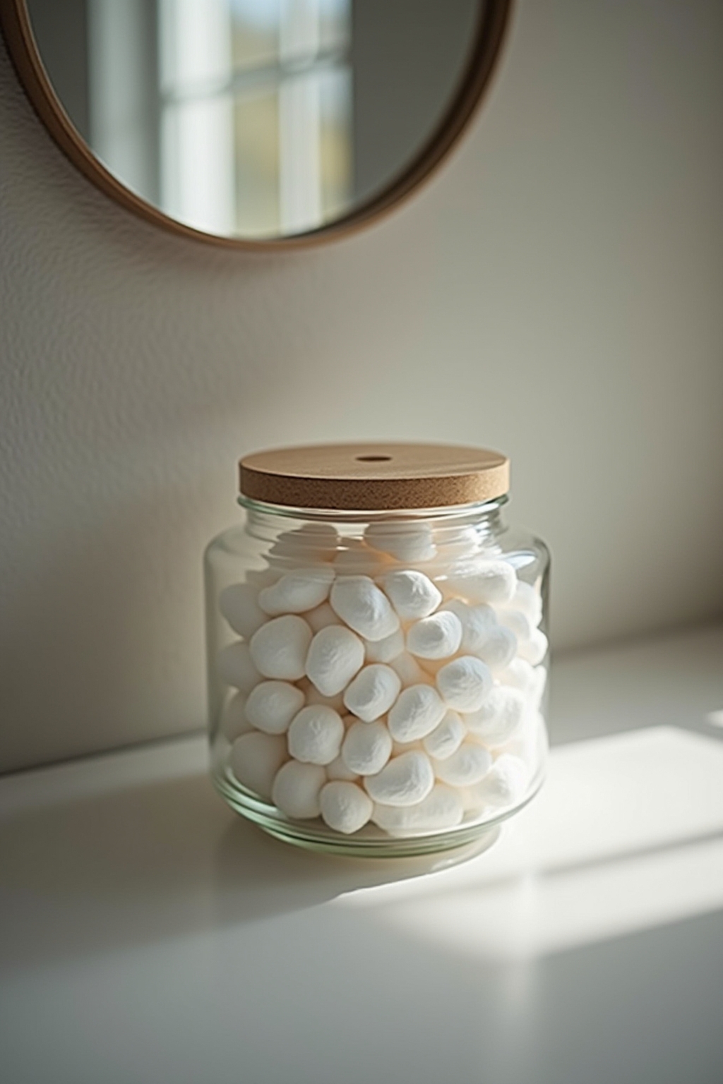 8 Apothekergläser für Wattepads im Bad