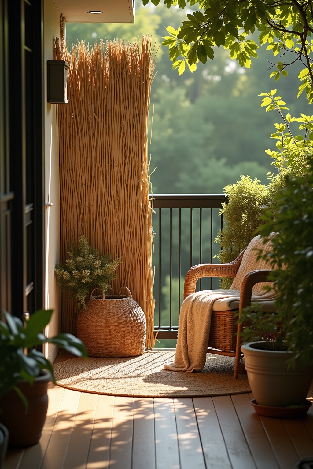 8 Balkon-Sichtschutz aus Weidematten Ideen