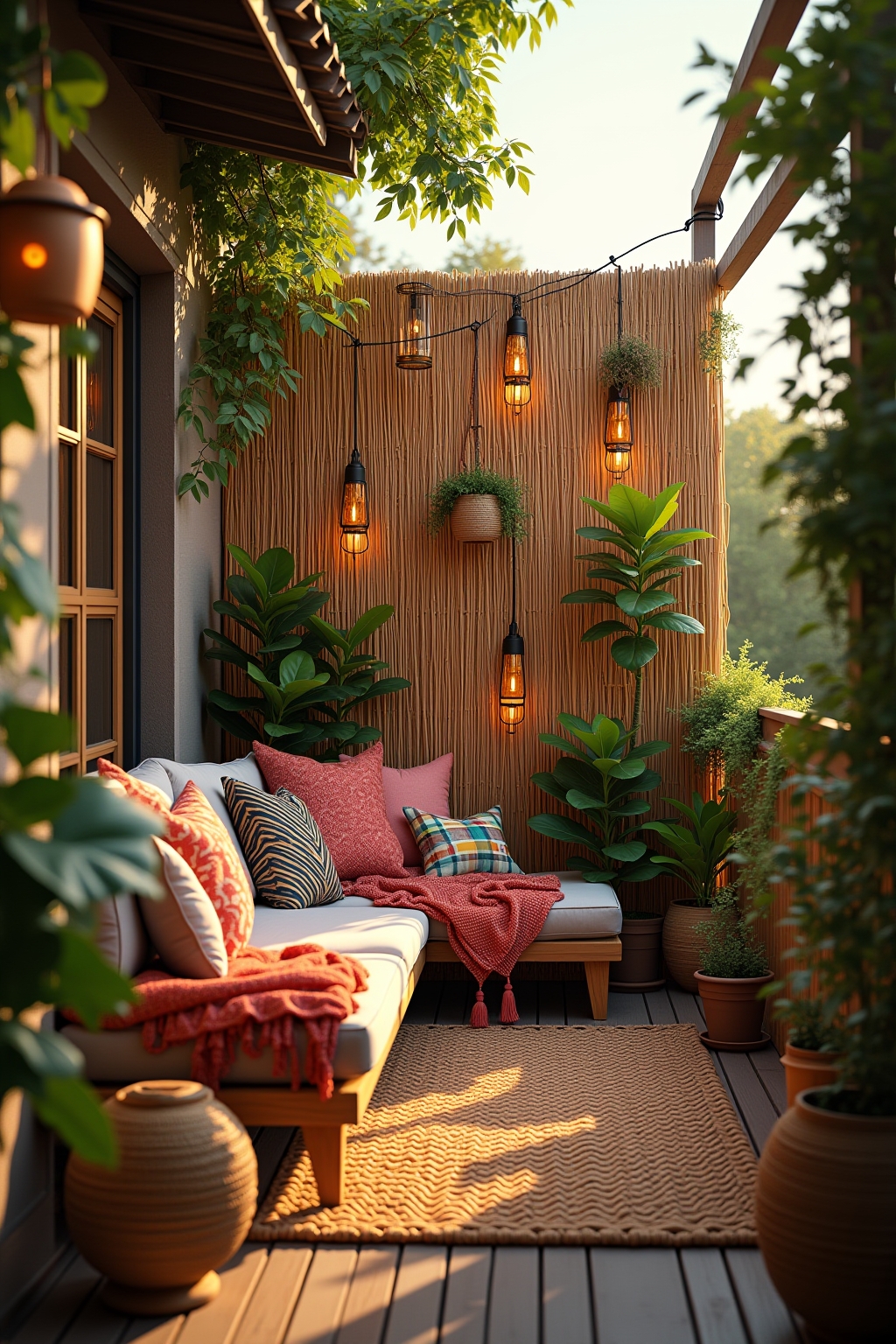 8 Balkon-Sichtschutz aus Weidematten Ideen 8 Balkon-Sichtschutz aus Weidematten Ideen