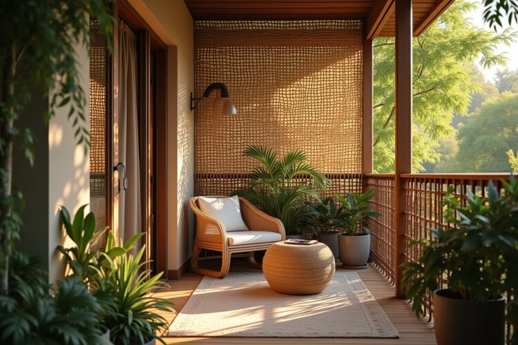 8 Balkon-Sichtschutz aus Weidematten Ideen