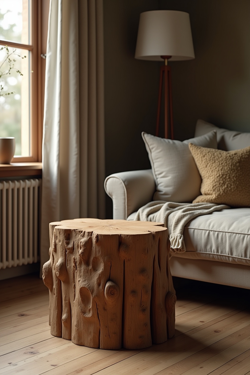 8 Beistelltisch aus einem Baumstamm Ideen