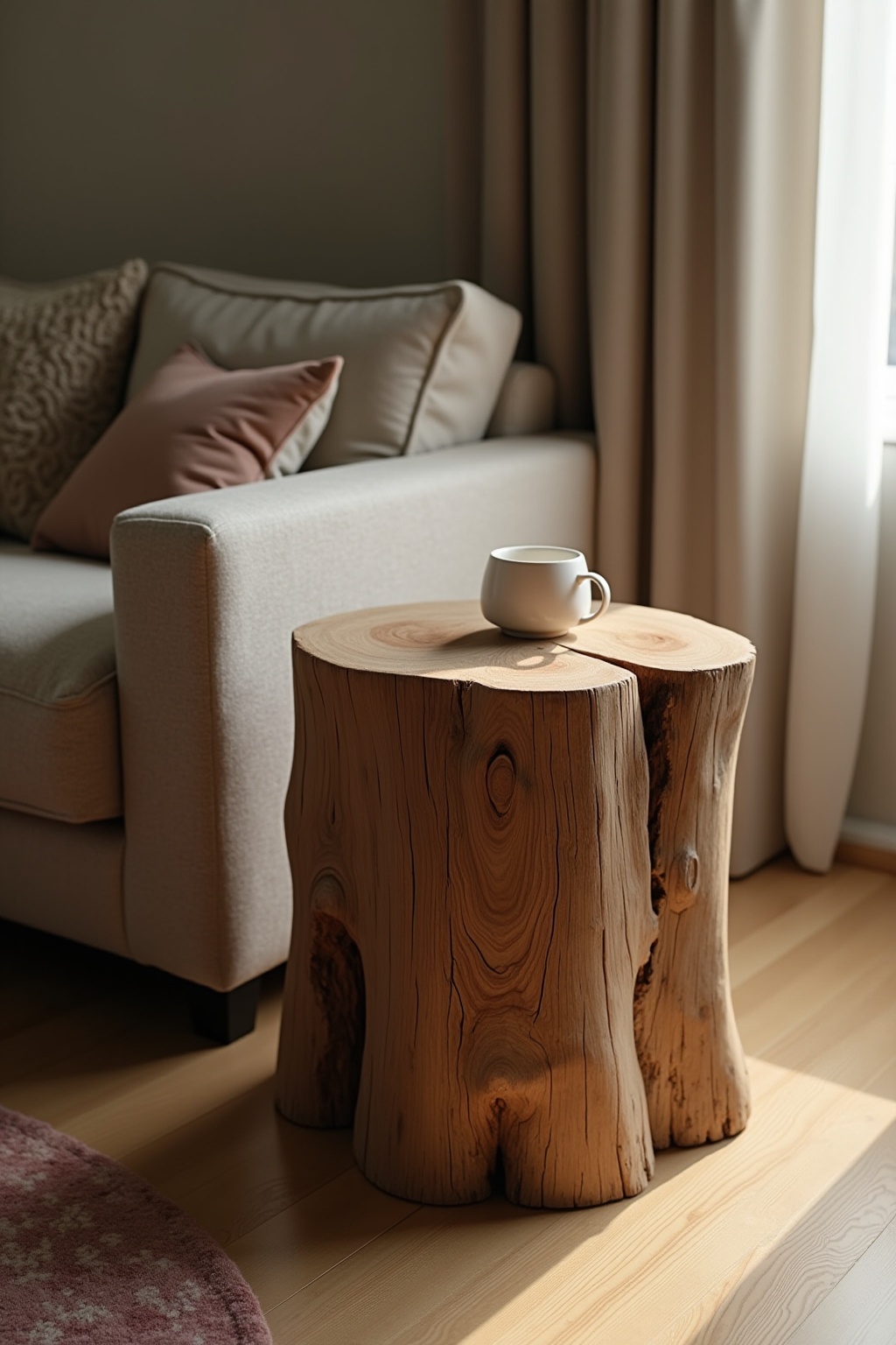 8 Beistelltisch aus einem Baumstamm Ideen