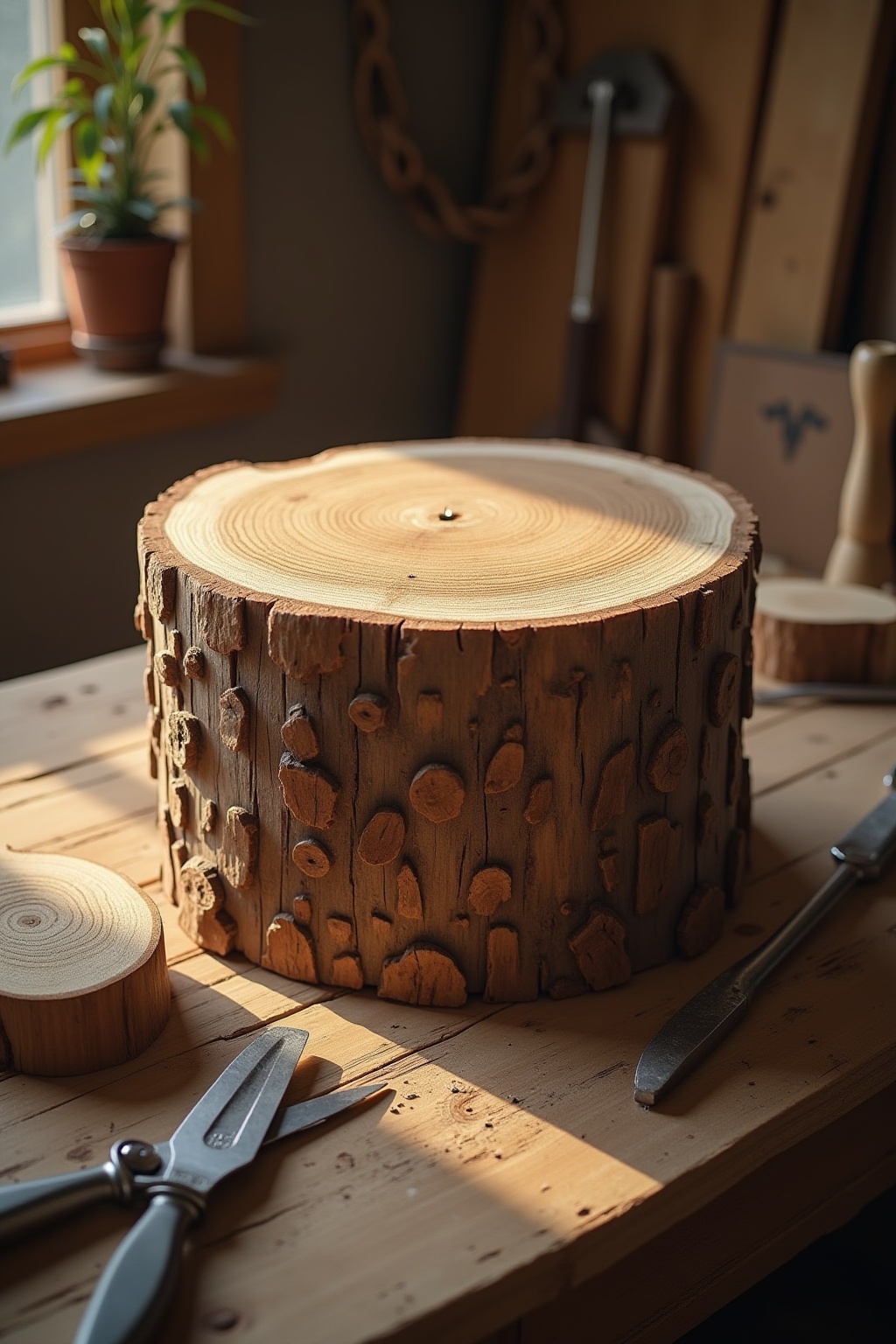 8 Beistelltisch aus einem Baumstamm Ideen