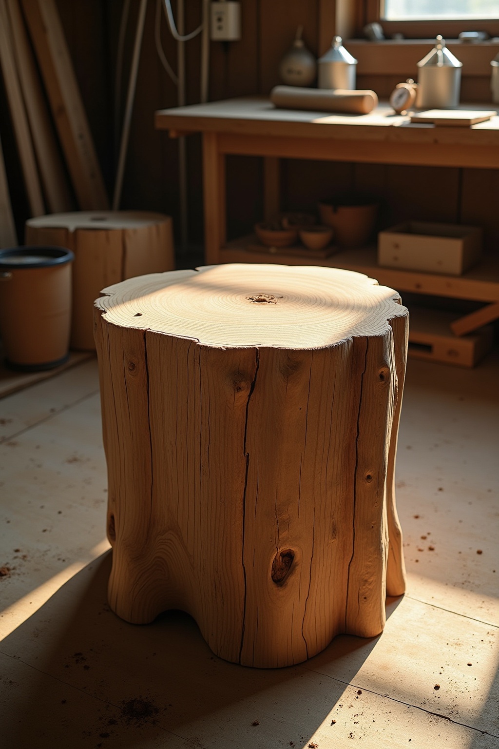 8 Beistelltisch aus einem Baumstamm Ideen