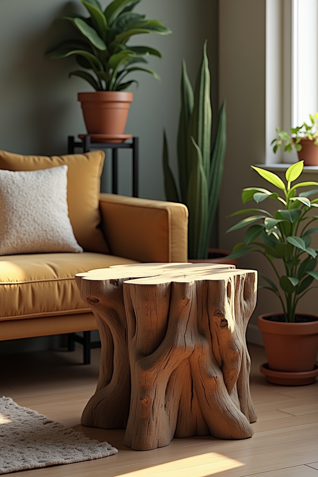 8 Beistelltisch aus einem Baumstamm Ideen