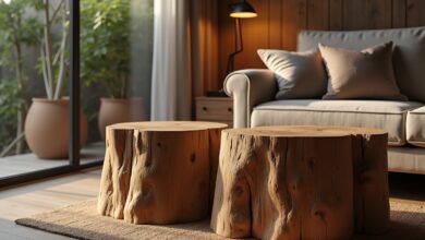 Beistelltisch aus einem Baumstamm-Titel