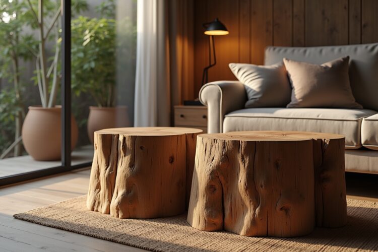 8 Beistelltisch aus einem Baumstamm Ideen