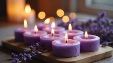 Duftkerzen mit Lavendelaroma-Titel