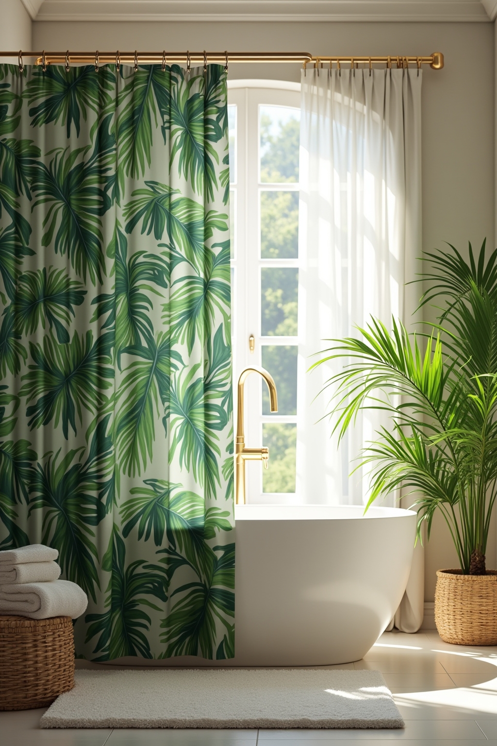 8 Duschvorhang mit Palmenmuster Ideen
