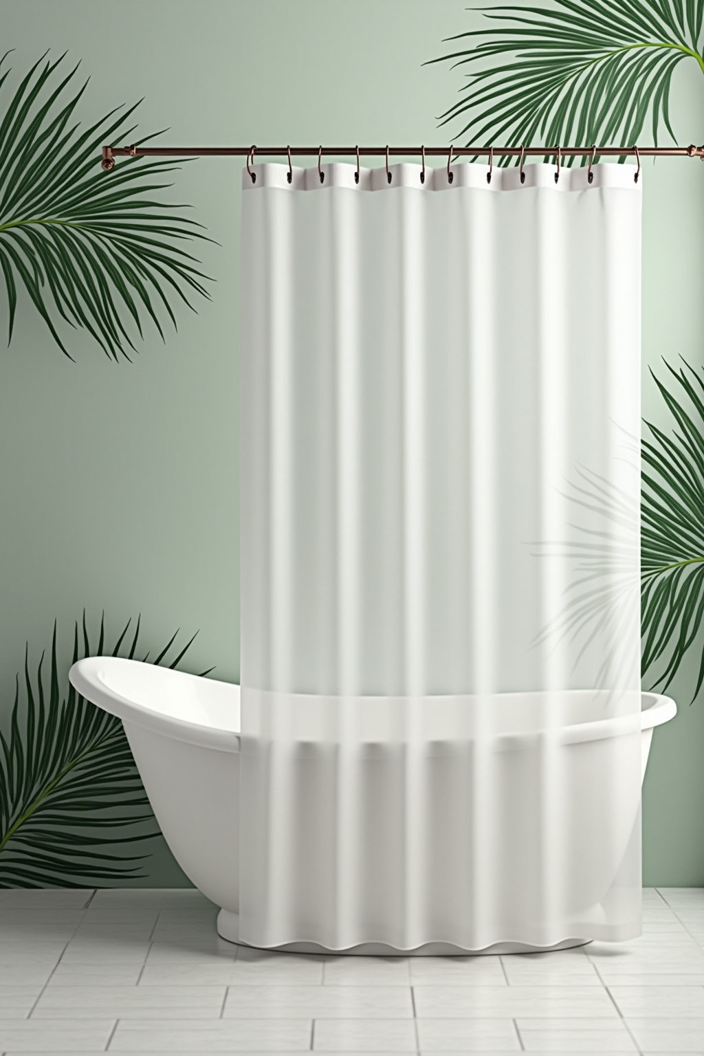 8 Duschvorhang mit Palmenmuster Ideen