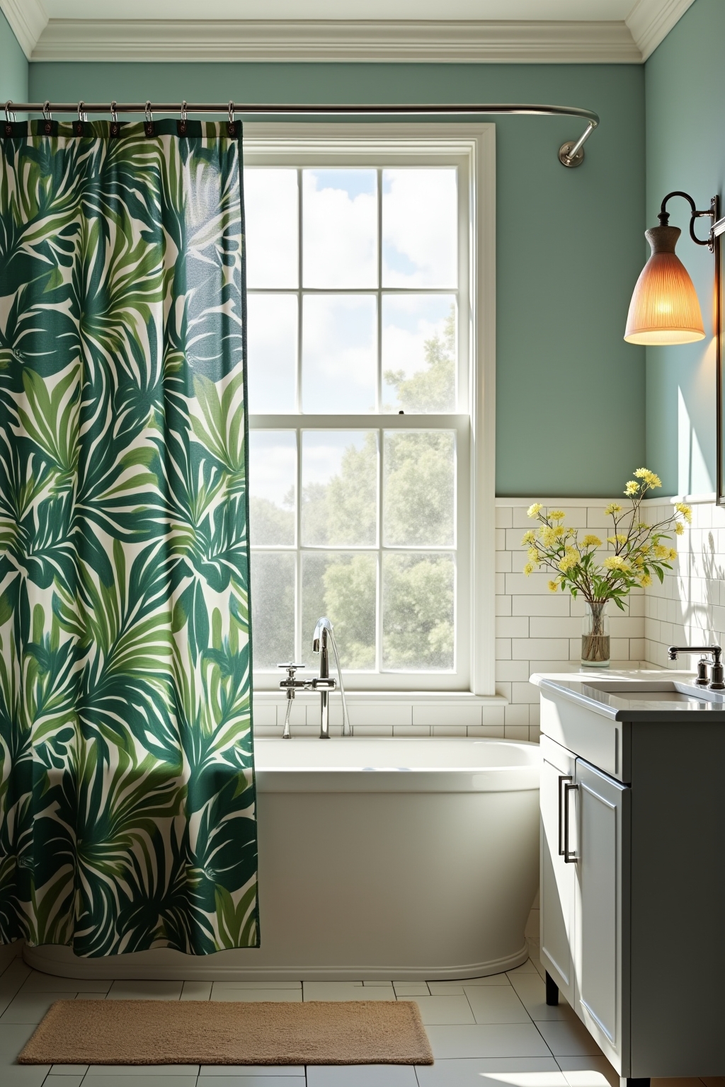 8 Duschvorhang mit Palmenmuster Ideen