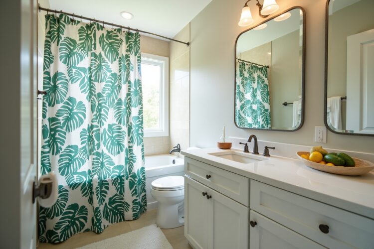 8 Duschvorhang mit Palmenmuster Ideen