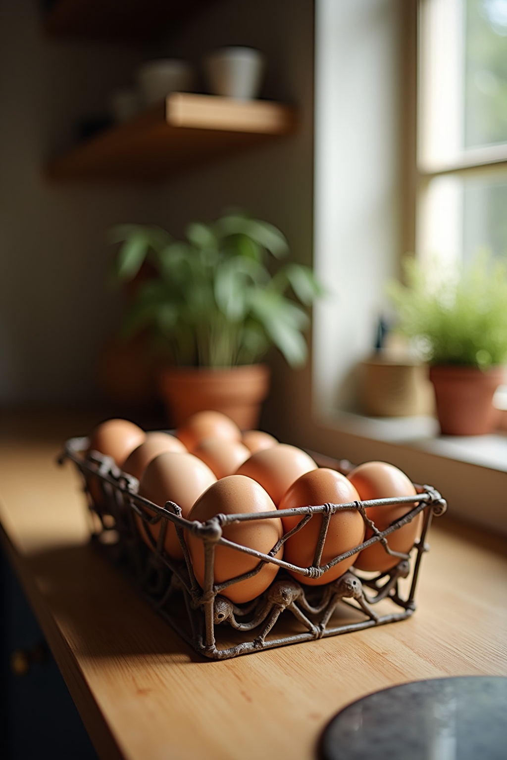 Eierkorb aus Metall Ideen für Zuhause