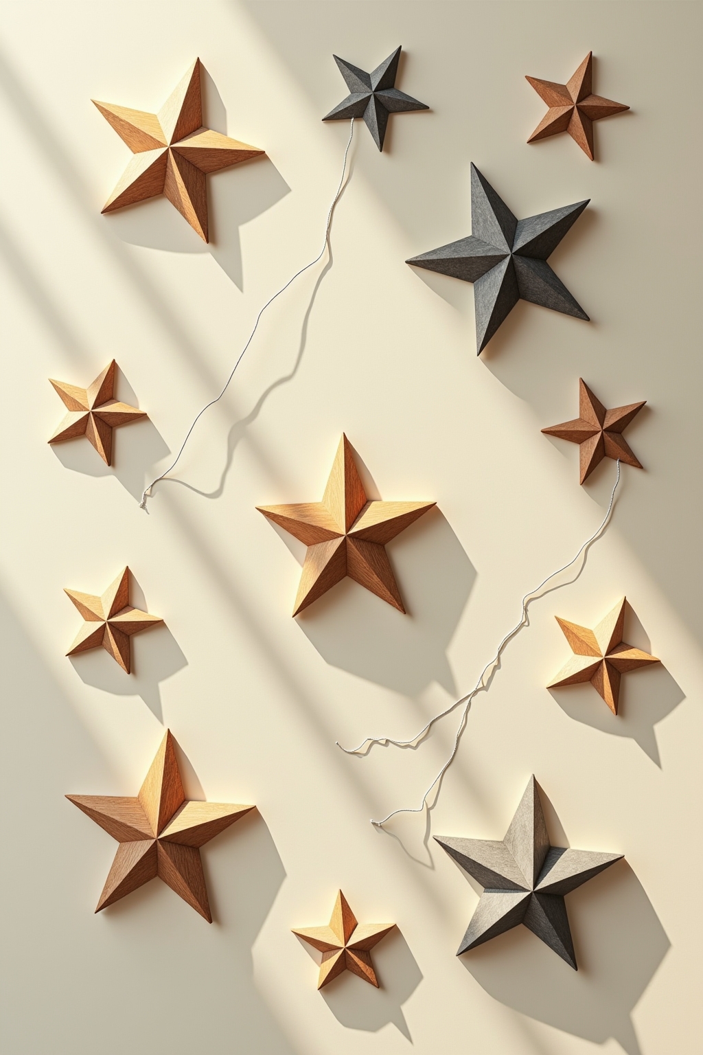 8 Fensterdeko mit hängenden Sternen Ideen