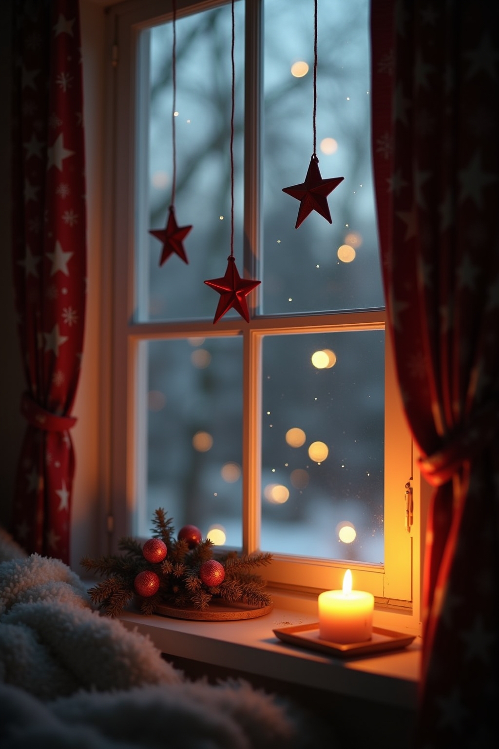 8 Fensterdeko mit hängenden Sternen Ideen