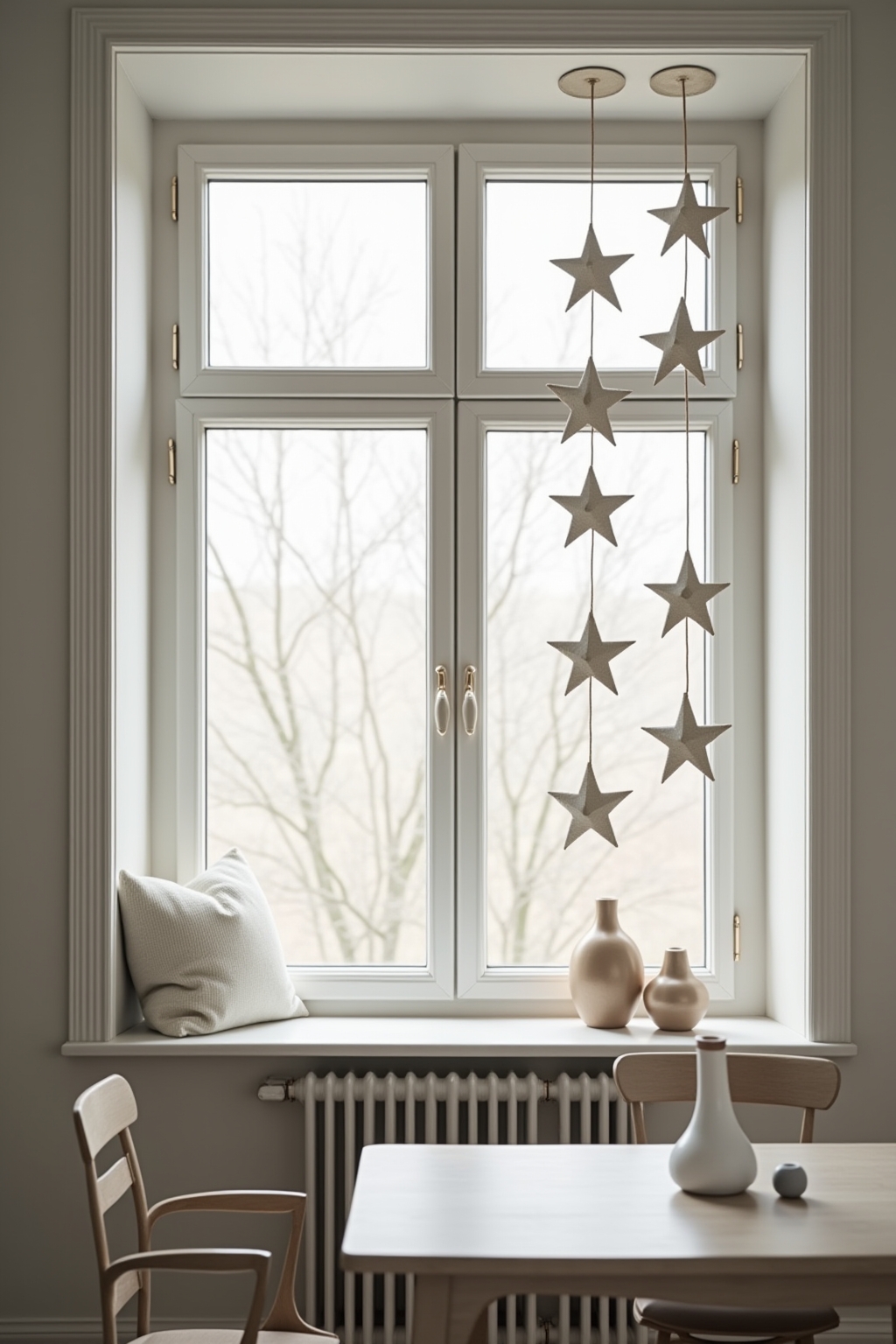 8 Fensterdeko mit hängenden Sternen Ideen