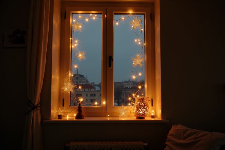 8 Fensterdeko mit hängenden Sternen Ideen