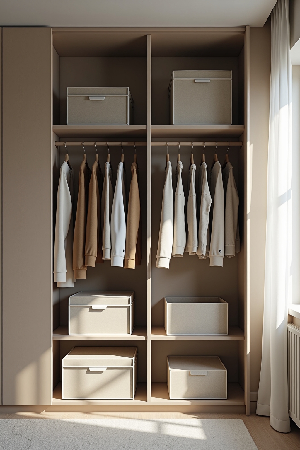 8 Filzboxen im Kleiderschrank – Ordnung leicht