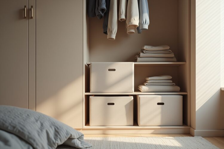 8 Filzboxen im Kleiderschrank – Ordnung leicht