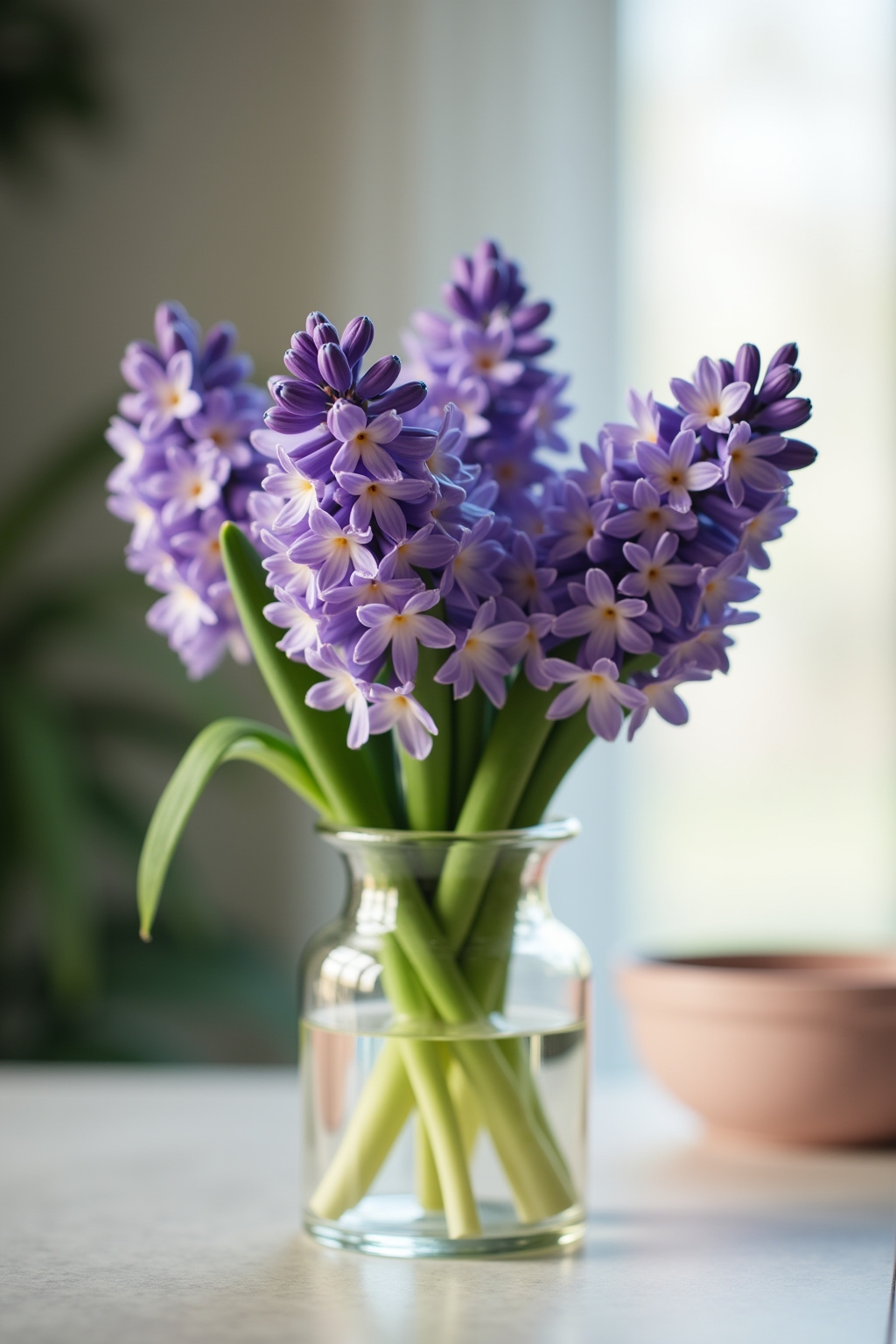 8 Frühlingsdeko mit Hyazinthen im Glas