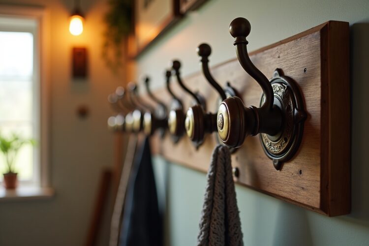 8 Garderobe aus alten Türknäufen selber machen