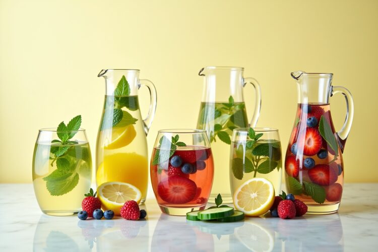 Glas-Karaffen mit Infused Water Ideen