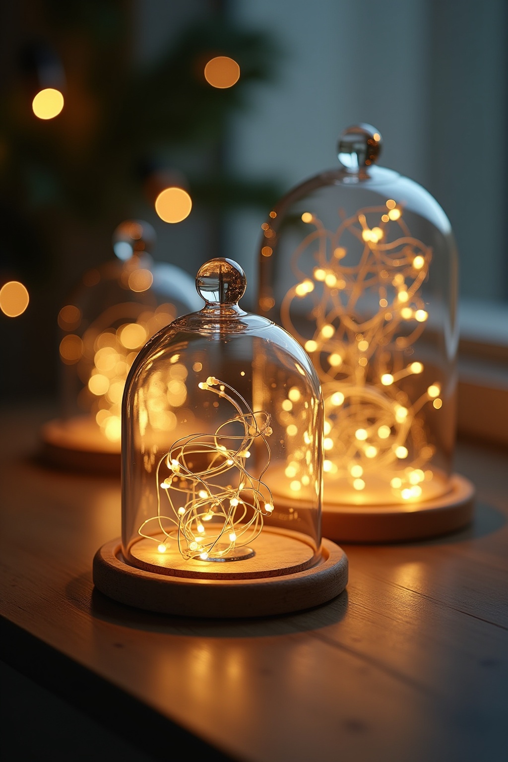 8 Glasglocken mit Lichterketten Ideen