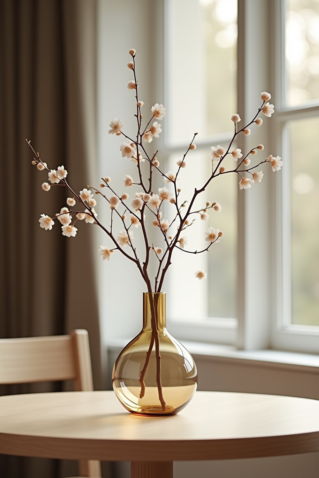 8 Glasvasen mit einzelnen Zweigen dekorieren