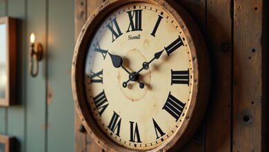 Große Wanduhr im Vintage-Look-Titel