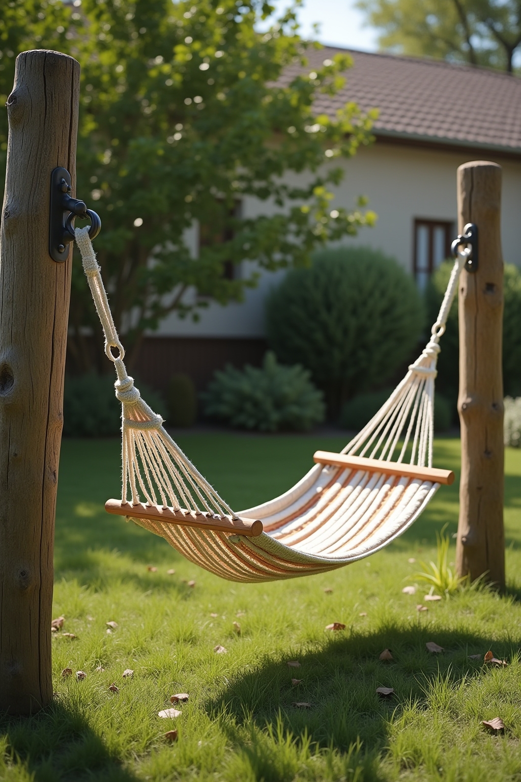 8 Hängematte zwischen zwei Pfosten befestigen
