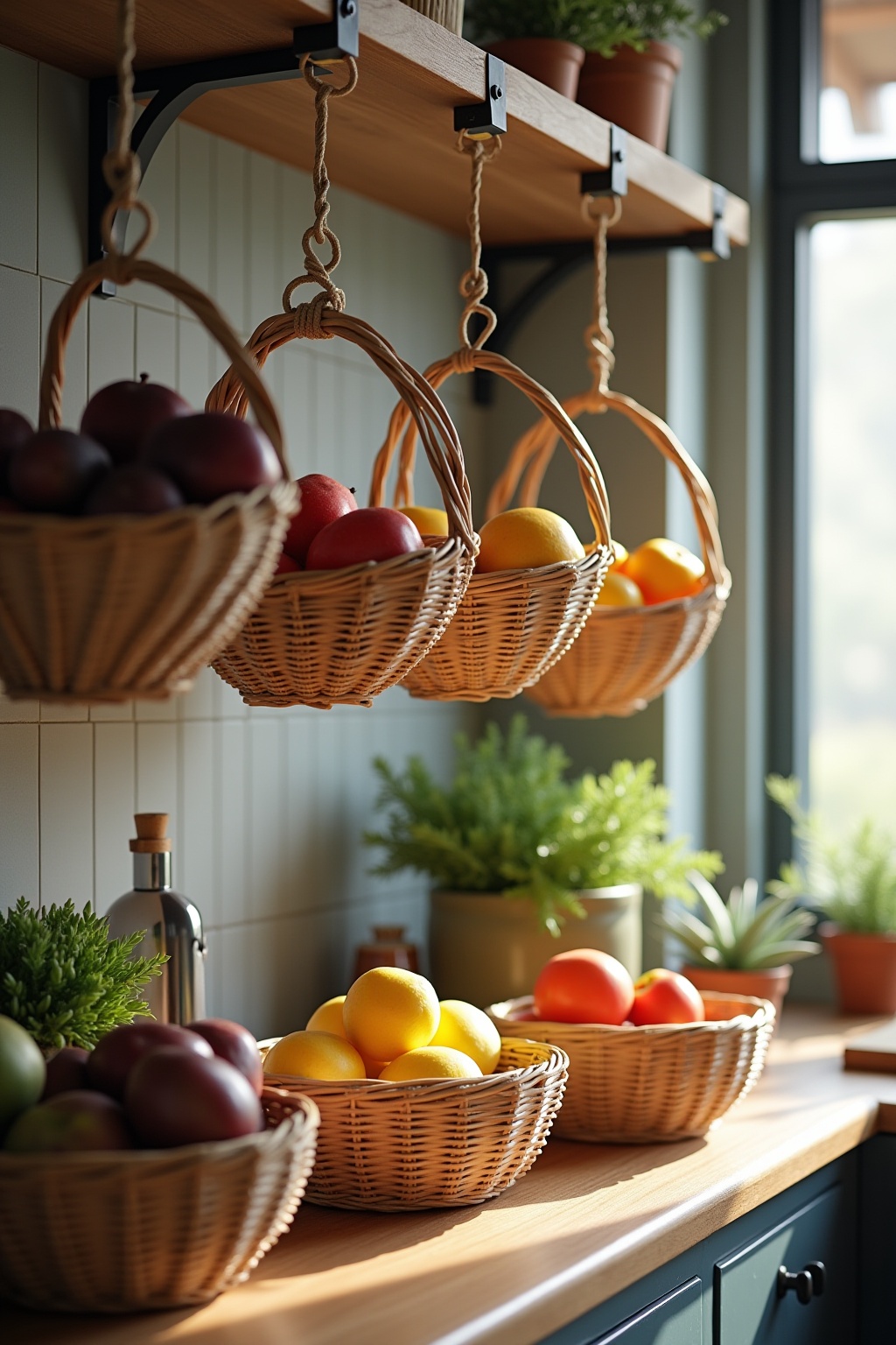 Hängende Obstkörbe für deine Küche