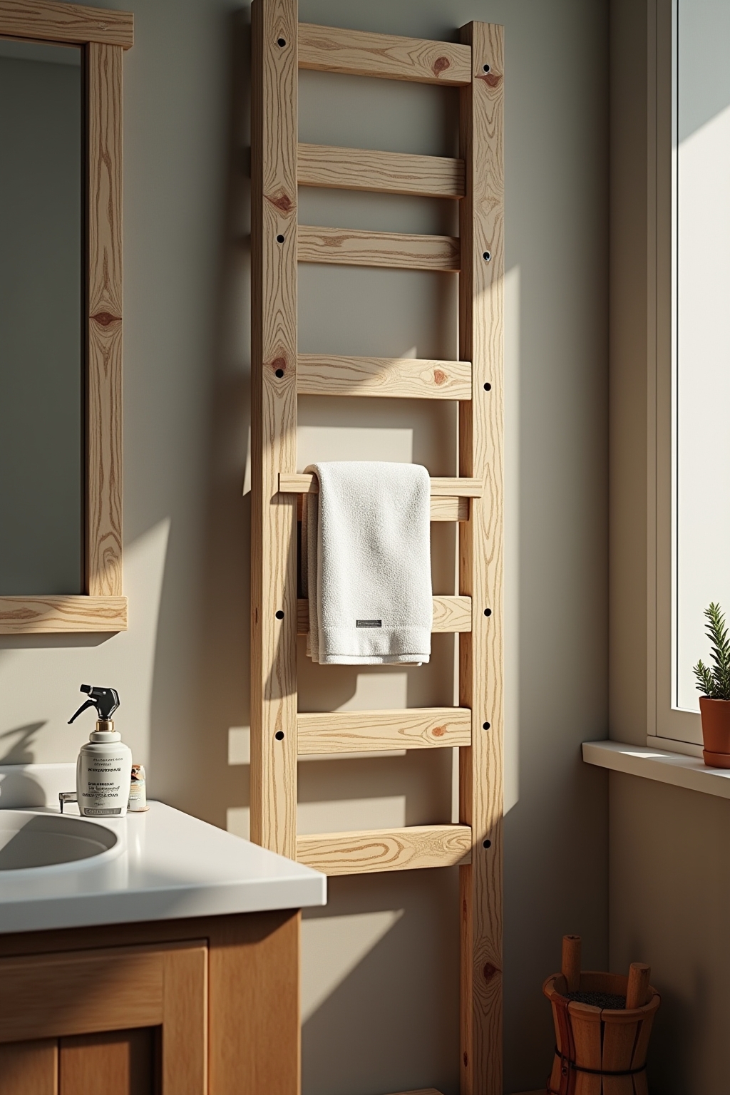 8 Handtuchleiter aus Holz Ideen für dein Bad