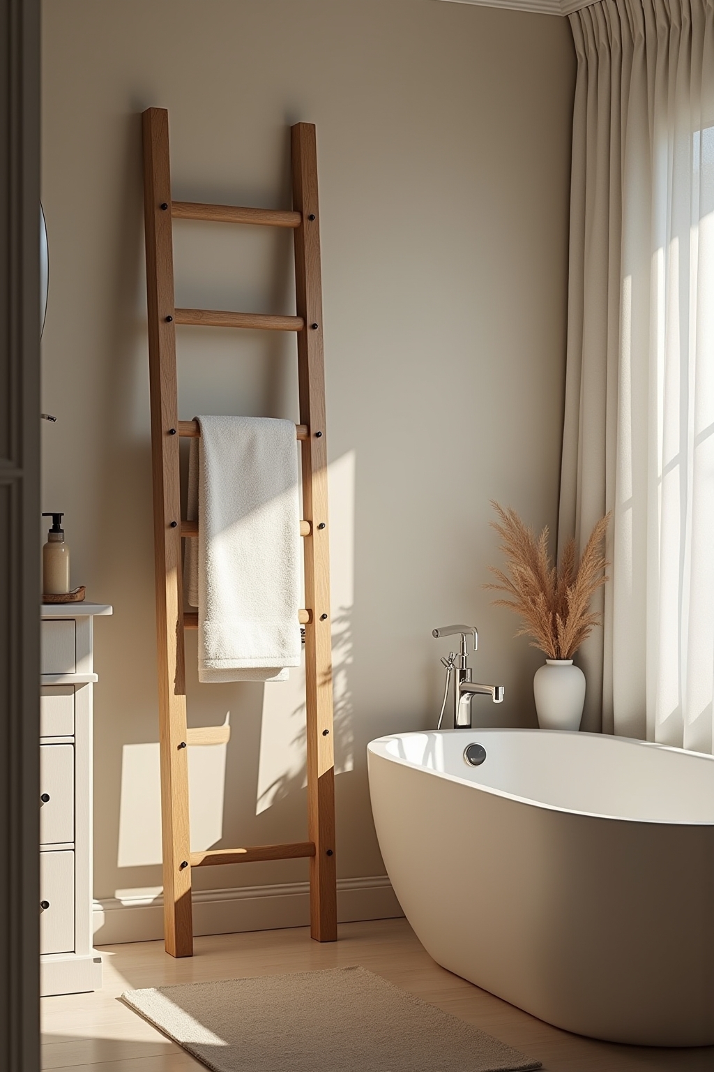 8 Handtuchleiter aus Holz Ideen für dein Bad