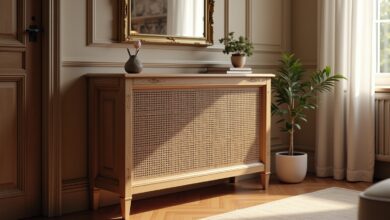 Heizkörperverkleidung mit Wiener Geflecht-Titel