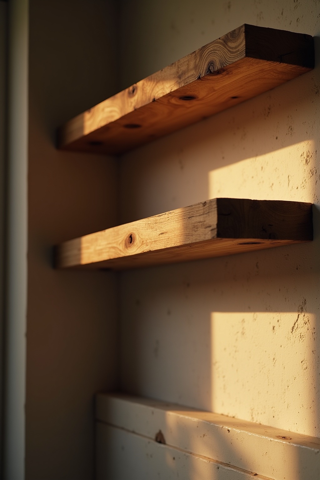 8 Holzbalken als rustikale Wandablage Ideen