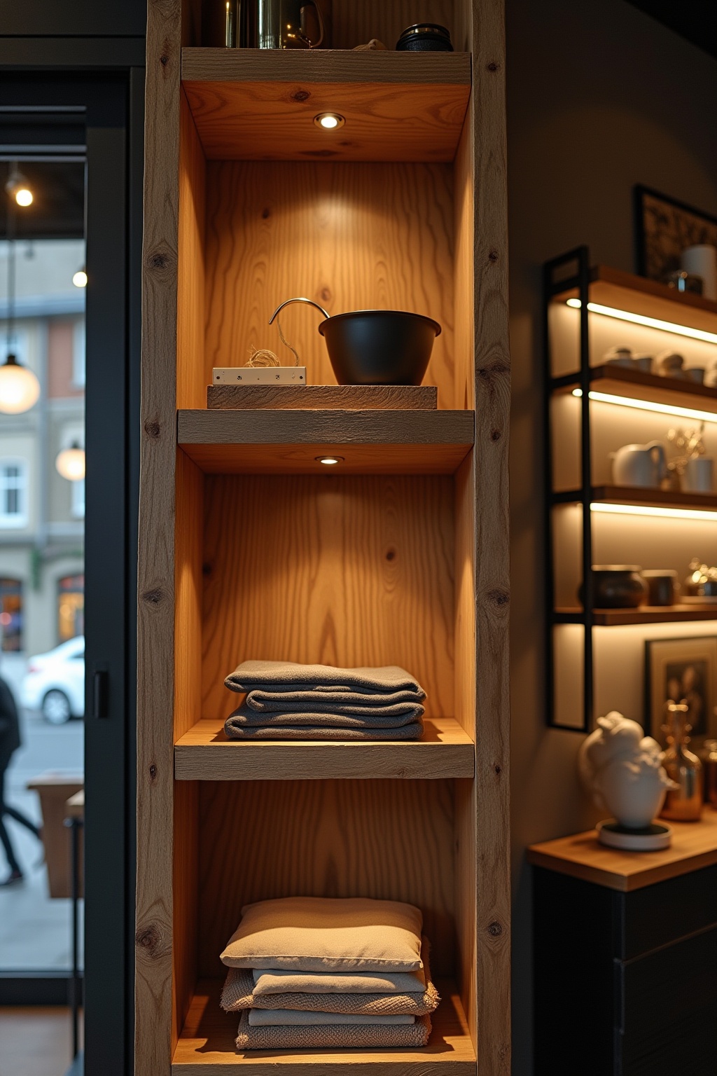 8 Holzbalken als rustikale Wandablage Ideen