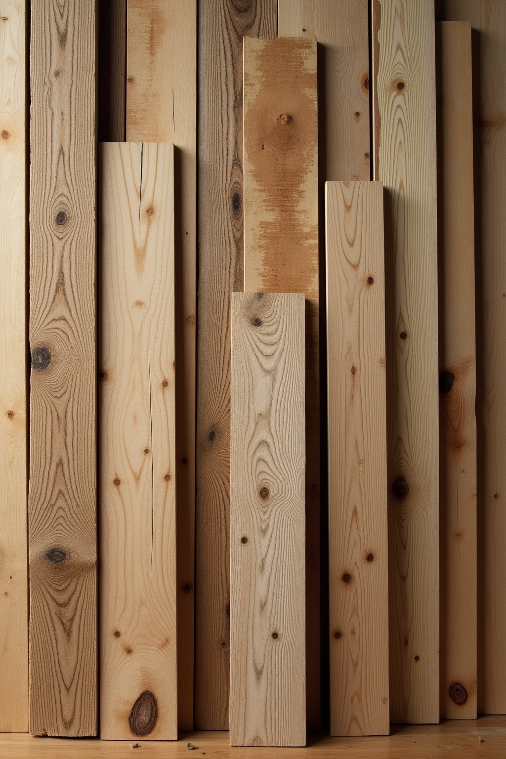 Holzbrett-Sammlung als Wanddeko Ideen