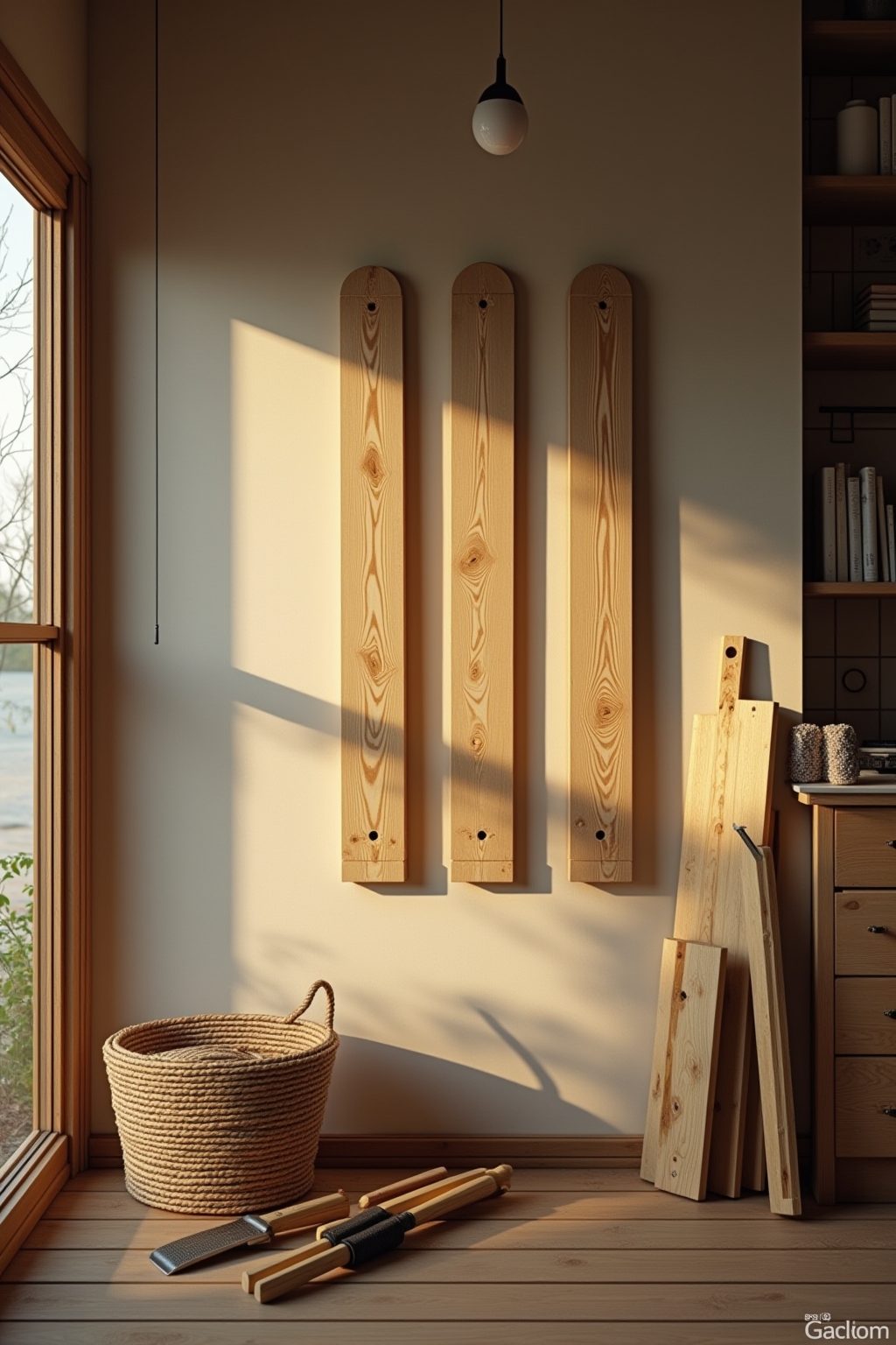 Holzbrett-Sammlung als Wanddeko Ideen