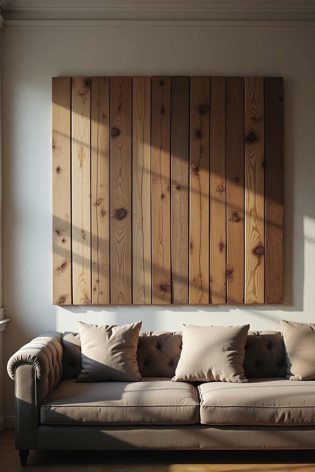 Holzbrett-Sammlung als Wanddeko Ideen