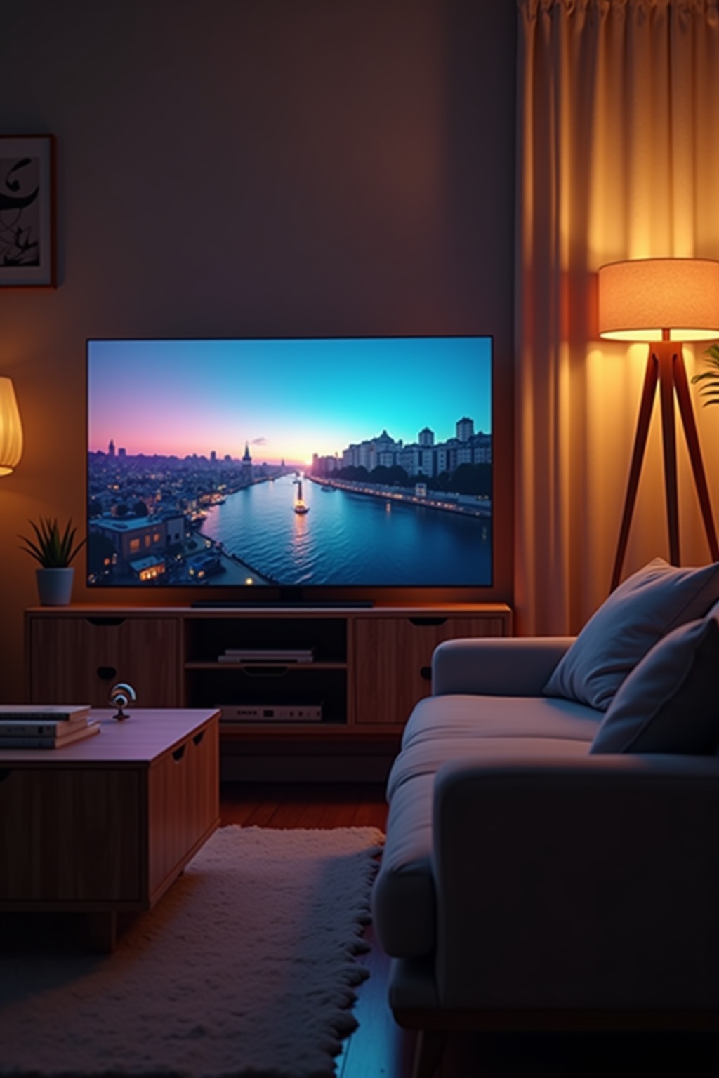 8 Indirekte Beleuchtung hinter dem Fernseher