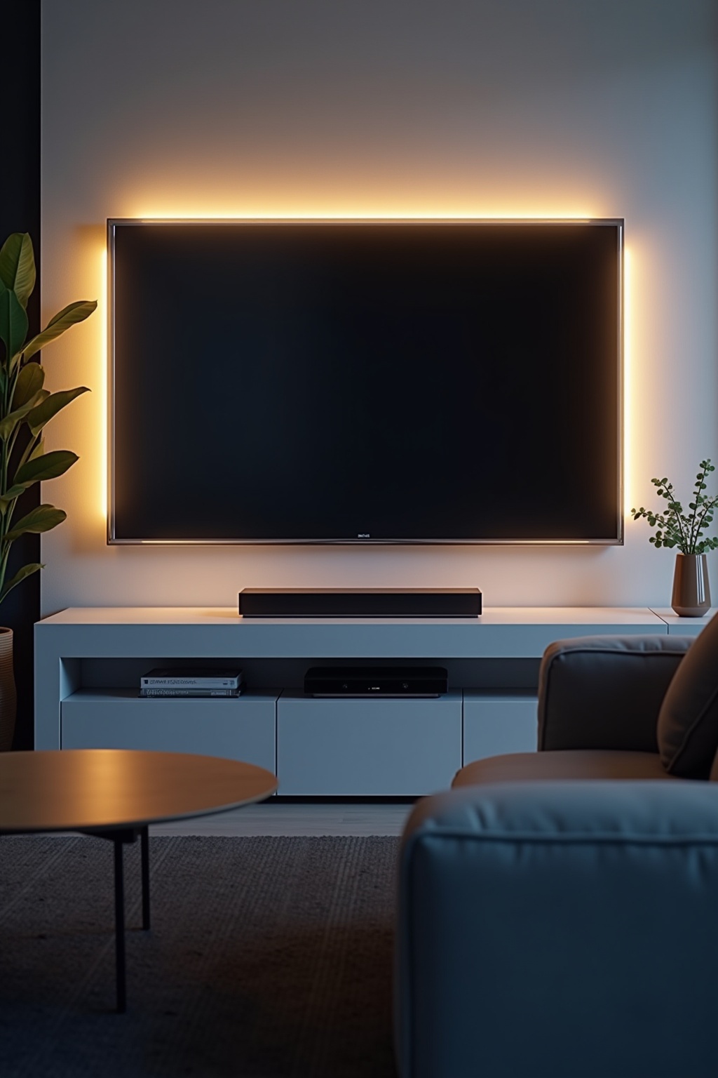 8 Indirekte Beleuchtung hinter dem Fernseher