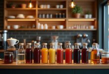 Kaffeestation mit Sirup-Auswahl-Titel