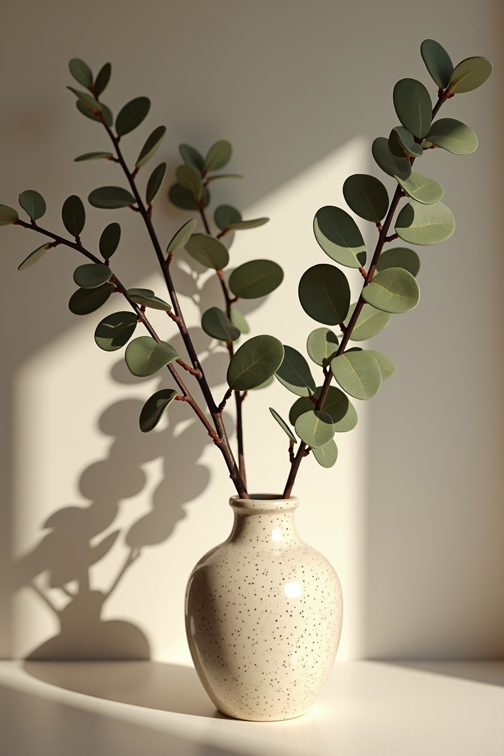 Keramikvasen mit Eukalyptuszweigen Ideen
