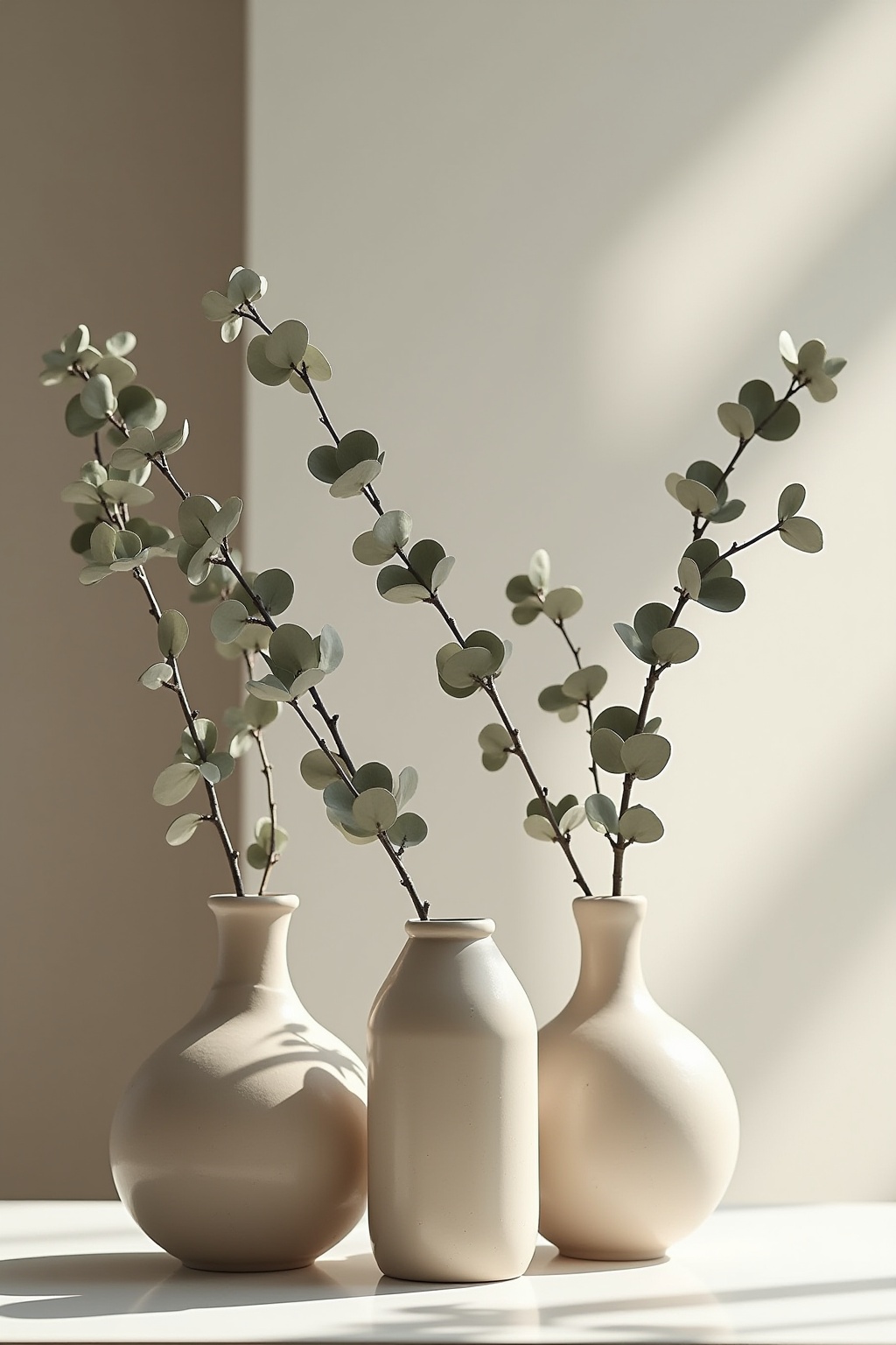 Keramikvasen mit Eukalyptuszweigen Ideen