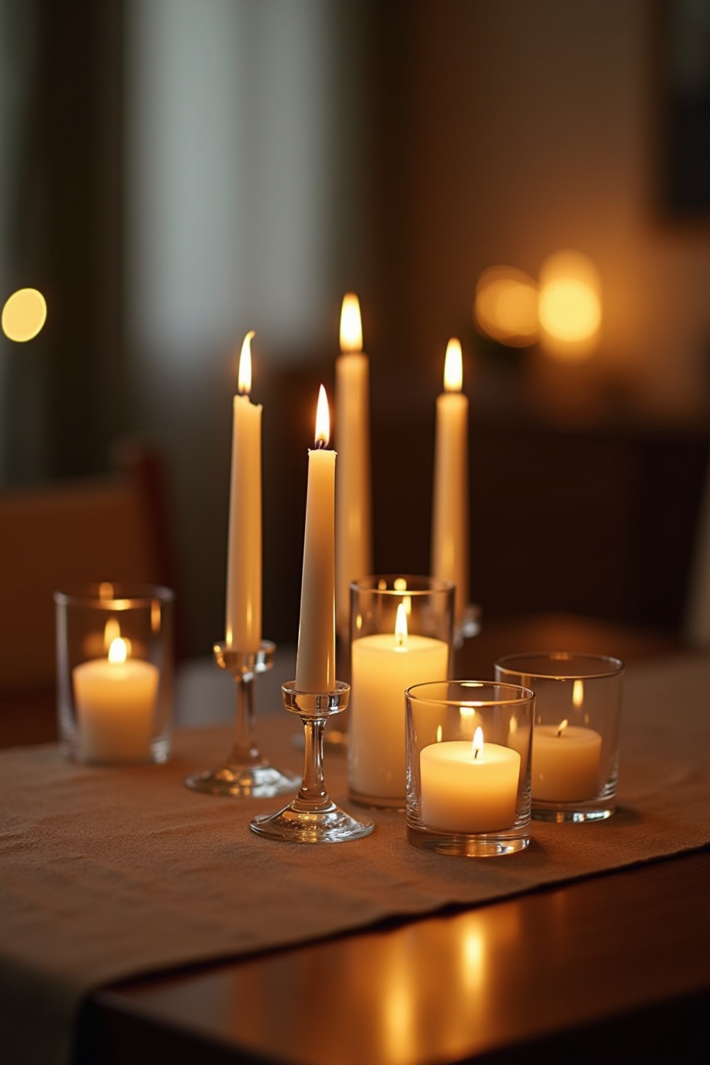 Kerzen im Glas für den Esstisch Ideen