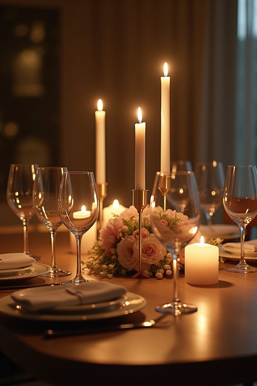 Kerzen im Glas für den Esstisch Ideen