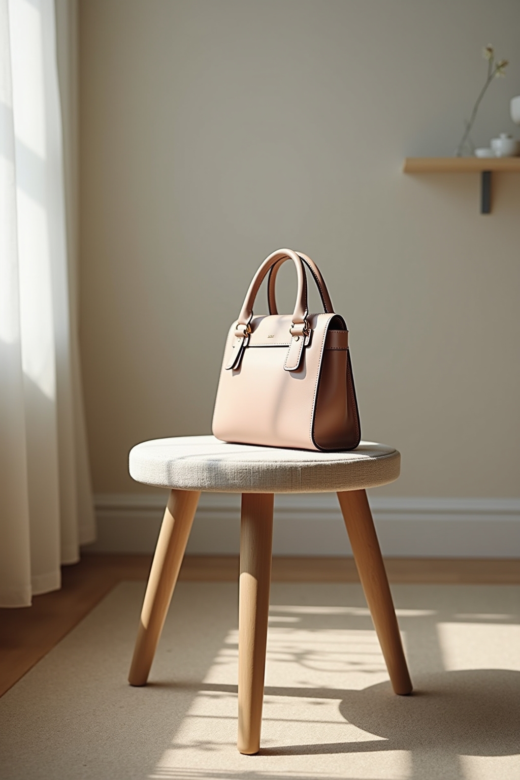 8 Kleine Hocker als Taschenablage im Bad