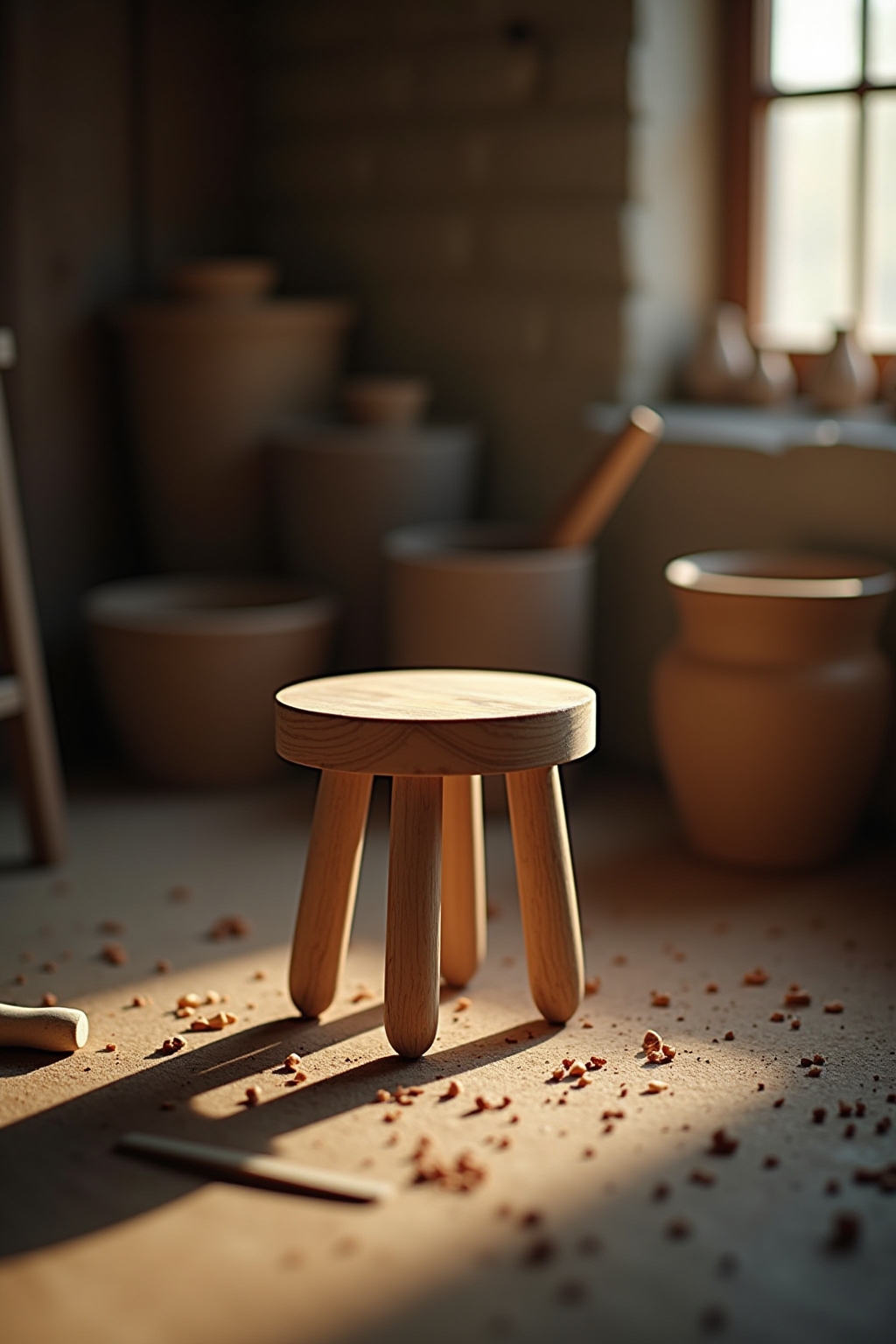 8 Kleine Hocker als Taschenablage im Bad